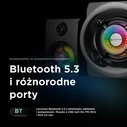 Rampage RMS-G8 25W 2.1 Gaming Speakers Bluetooth USB SD FM with RGB