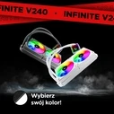 Rampage INFINITE V240 240mm ARGB Liquid CPU Cooler, temperature meter, white