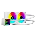 Rampage INFINITE V240 240mm ARGB Liquid CPU Cooler, temperature meter, white