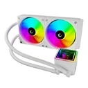 Rampage INFINITE V240 240mm ARGB Liquid CPU Cooler, temperature meter, white