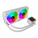 Rampage INFINITE V240 240mm ARGB Liquid CPU Cooler, temperature meter, white