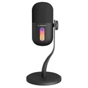 Rampage ARPEJ Gaming Condenser Microphone with Boom Arm and RGB - Black