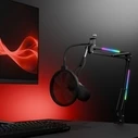 Rampage ARPEJ Gaming Condenser Microphone with Boom Arm and RGB - Black