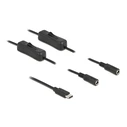 Καλώδιο USB Delock Type-C σε 2x DC 5.5 x 2.1mm 86800, 1m, μαύρο