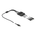 Καλώδιο USB Delock Type-C σε 3x DC 5.5 x 2.1mm 86801, 1m, μαύρο