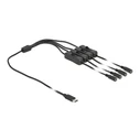 Καλώδιο USB Delock Type-C σε 4x DC 5.5 x 2.1mm 86802, 1m, μαύρο
