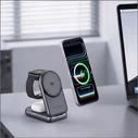 Tech-Protect A53 3in1 Magnetic MagSafe Wireless Charger 25W Qi2.2 Dark Grey