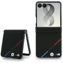 BMW M Leather Perforated Tricolor Stripe Metal Logos MagSafe Samsung Galaxy Z Flip8 black