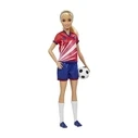 Κούκλα Mattel Barbie Soccer Blonde, 9 Uniform, Soccer Ball, Cleats, Socks, 3 & Up