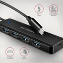 USB Hub Axagon Hue-C1c, 4-Port Usb 5gbps 19cm Usb-C 