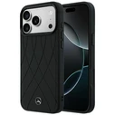 Mercedes Leather Crossed Lines MagSafe Apple iPhone 18 Pro Max / 17 Pro Max black