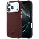Mercedes Leather Semi Wrap Wood Effect MagSafe Apple iPhone 18 Pro Max / 17 Pro Max burgundy