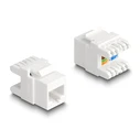 Αξεσουάρ Δικτύου Delock Keystone module RJ45 σε LSA Cat.6A 88131, toolfree, λευκό