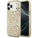 Guess IML Leopard Glitter Triangle Logo MagSafe Apple iPhone 18 Pro / 17 Pro brown