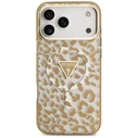 Guess IML Leopard Glitter Triangle Logo MagSafe Apple iPhone 18 Pro / 17 Pro brown