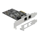 Κάρτα Δικτύου PCIe Delock X2 Σε 2X Rj45 89530, 2.5 Gbps, Low Profile