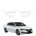 GrizzGlass HeavyDuty White Door Sill Protective Film Skoda Superb 3 Liftback (2019-2023) [4in1]