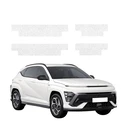 GrizzGlass HeavyDuty White Door Sill Protective Film Hyundai Kona N-Line (2023-2026) [4in1]