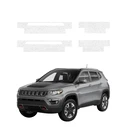 GrizzGlass HeavyDuty White Door Sill Protective Film Jeep Compass (2020-2024) [4in1]