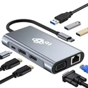 Docking Station Tb 8in1 Usb C Hdmi X2 Usb Vga Rj45 Pd