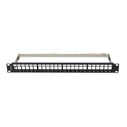 Patch Panel Lanberg empty 24 ports 1U 19 inches ftp for keystone Black