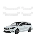 GrizzGlass HeavyDuty White Door Sill Protective Film Kia Ceed SW Kombi (2021-2025) [4in1]