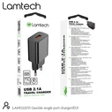 Φορτιστής Πρίζας Lamtech USB Travel Charger 2,1A Black