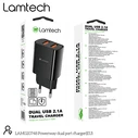 Φορτιστής Πρίζας Lamtech Travel Charger 2.4A With 2xUSB Black