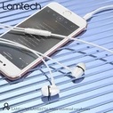 Handsfree Ακουστικά Lamtech FASHIONABLE 3,5mm EARPHONES WHITE
