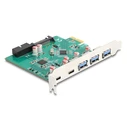 Controller Delock Κάρτα Επέκτασης PCIe X1 σε 3X Usb/2X USB-C/19-Pin 90109, 5Gbps