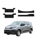 GrizzGlass HeavyDuty Black Door Sill With Notches Protective Film Peugeot Partner (2018-2026) [4in1]