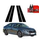GrizzGlass BodyShield Black Car Pillar Protective Film Skoda Octavia 4 Liftback Facelift (2024-2026) [4in1]