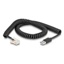 Καλώδιο POS Delock σε RJ50 90602 για Aξεσουάρ POS, spiral, 2m, μαύρο