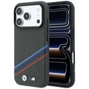 BMW M Quadrille Kevlar Print Tricolor Lines & Metal Logo MagSafe Apple iPhone 18 Pro Max / 17 Pro Max anthracite
