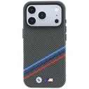 BMW M Quadrille Kevlar Print Tricolor Lines & Metal Logo MagSafe Apple iPhone 18 Pro Max / 17 Pro Max anthracite