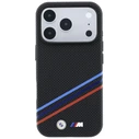BMW M Quadrille Kevlar Print Tricolor Lines & Metal Logo MagSafe Apple iPhone 18 Pro / 17 Pro black