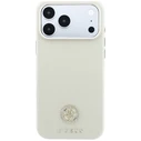 Guess Grained Round Strass Logo MagSafe Apple iPhone 18 Pro / 17 Pro beige
