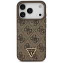 Guess Leather 4G Triangle Strass MagSafe Apple iPhone 18 Pro / 17 Pro brown