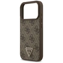 Guess Leather 4G Triangle Strass MagSafe Apple iPhone 18 Pro / 17 Pro brown