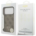 Guess Leather 4G Triangle Strass MagSafe Apple iPhone 18 Pro / 17 Pro brown
