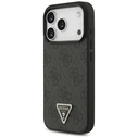 Guess Leather 4G Triangle Strass MagSafe Apple iPhone 18 Pro / 17 Pro black