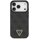 Guess Leather 4G Triangle Strass MagSafe Apple iPhone 18 Pro / 17 Pro black