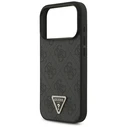 Guess Leather 4G Triangle Strass MagSafe Apple iPhone 18 Pro / 17 Pro black