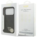 Guess Leather 4G Triangle Strass MagSafe Apple iPhone 18 Pro / 17 Pro black