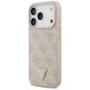 Guess Leather 4G Triangle Strass MagSafe Apple iPhone 18 Pro / 17 Pro pink