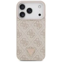 Guess Leather 4G Triangle Strass MagSafe Apple iPhone 18 Pro / 17 Pro pink
