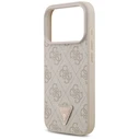 Guess Leather 4G Triangle Strass MagSafe Apple iPhone 18 Pro / 17 Pro pink