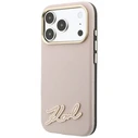 Karl Lagerfeld Grained with Resin Signature Logo MagSafe Apple iPhone 18 Pro / 17 Pro pink
