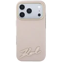 Karl Lagerfeld Grained with Resin Signature Logo MagSafe Apple iPhone 18 Pro / 17 Pro pink