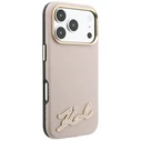 Karl Lagerfeld Grained with Resin Signature Logo MagSafe Apple iPhone 18 Pro / 17 Pro pink